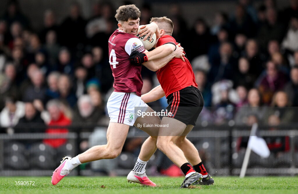 11 October 2026; Shane Deignan of Shamrock Gaels in action against Ryan Feehily of St Mary's during the Sligo County Senior Club Football Championship final match between Shamrock Gaels and St Mary's at Markievicz Park in Sligo. Photo by Eakin Howard/Sportsfile