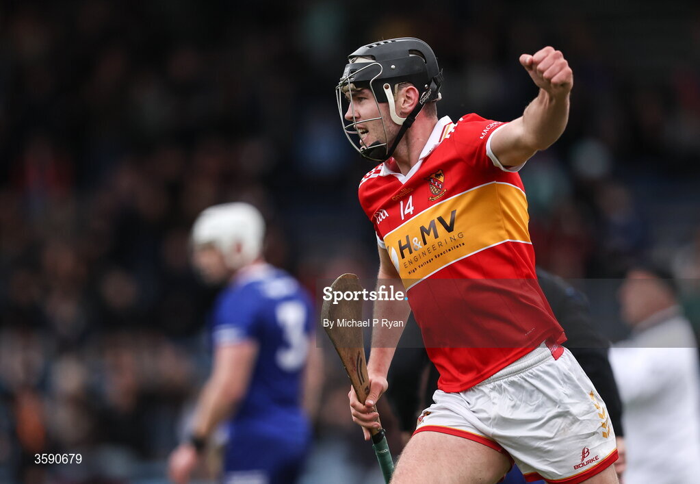 11 October 2026; Joe Maher of Moycarkey-Borris celebrates after scoring his side's first goal during the Tipperary County Senior Club Hurling Championship final match between Moycarkey-Borris and Thurles Sarsfields at FBD Semple Stadium in Thurles, Tipperary. Photo by Michael P Ryan/Sportsfile