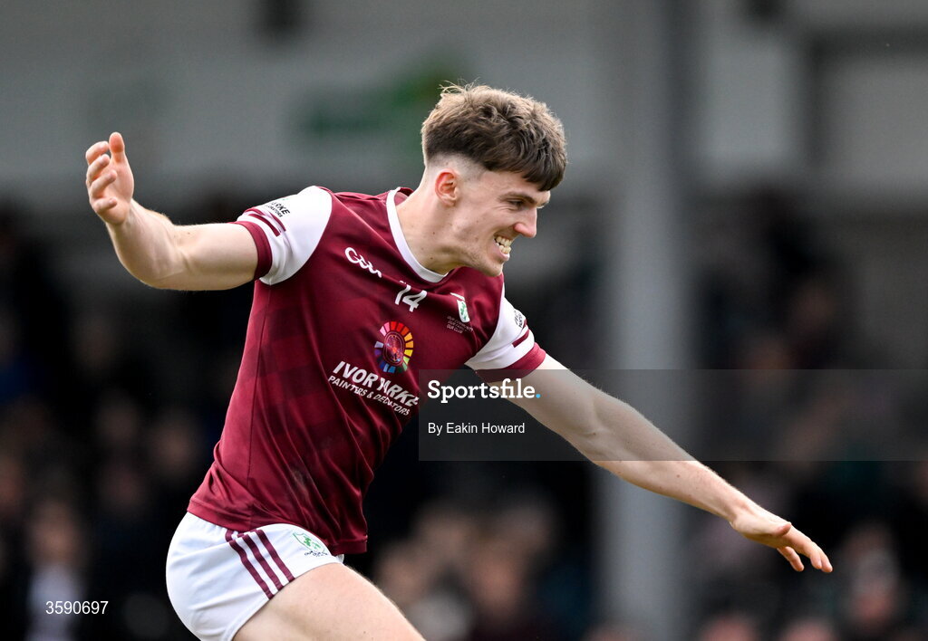 11 October 2026; Shane Deignan of Shamrock Gaels celebrates after scoring his side's first goal during the Sligo County Senior Club Football Championship final match between Shamrock Gaels and St Mary's at Markievicz Park in Sligo. Photo by Eakin Howard/Sportsfile