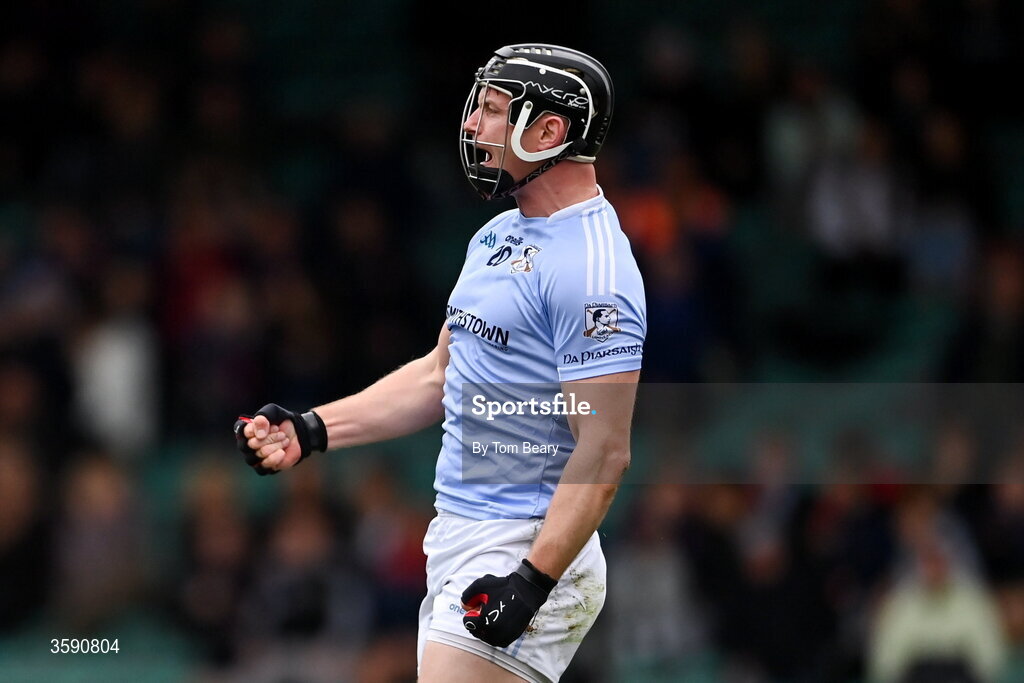 11 October 2026; Kevin Downes of Na Piarsaigh celebrates after scoring his side's second goal during the Limerick County Senior Hurling semi-final match between Doon and Na Piarsaigh at TUS Gaelic Grounds in Limerick. Photo by Tom Beary/Sportsfile