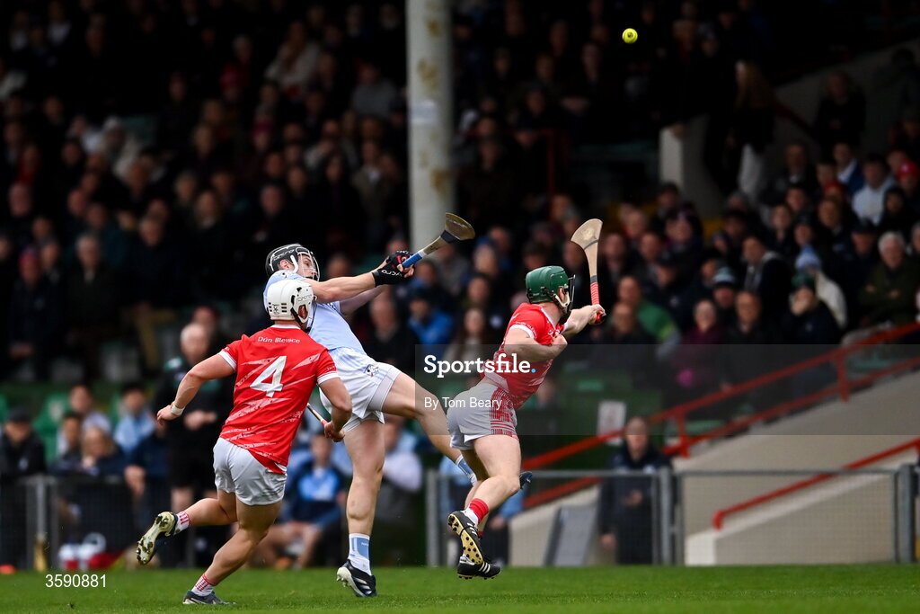 11 October 2026; Kevin Downes of Na Piarsaigh scores a point during the Limerick County Senior Hurling semi-final match between Doon and Na Piarsaigh at TUS Gaelic Grounds in Limerick. Photo by Tom Beary/Sportsfile