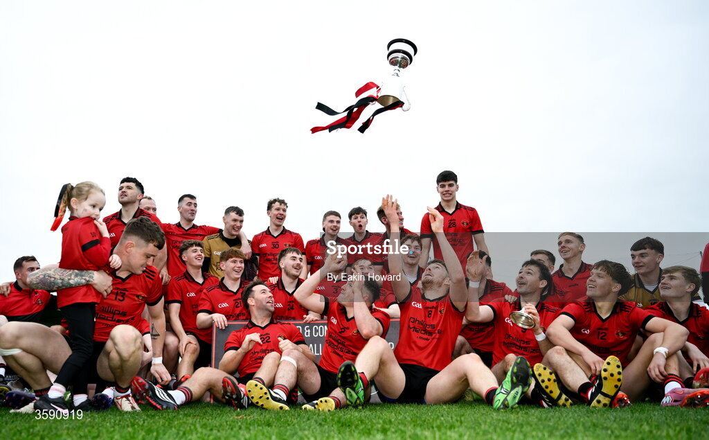 11 October 2026; St Mary's celebrate with the trophy after winning the Sligo County Senior Club Football Championship final match between Shamrock Gaels and St Mary's at Markievicz Park in Sligo. Photo by Eakin Howard/Sportsfile