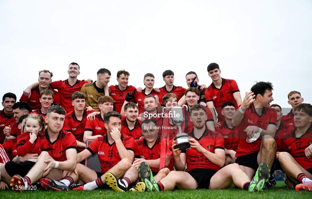 11 October 2026; St Mary's celebrate with the trophy after winning the Sligo County Senior Club Football Championship final match between Shamrock Gaels and St Mary's at Markievicz Park in Sligo. Photo by Eakin Howard/Sportsfile