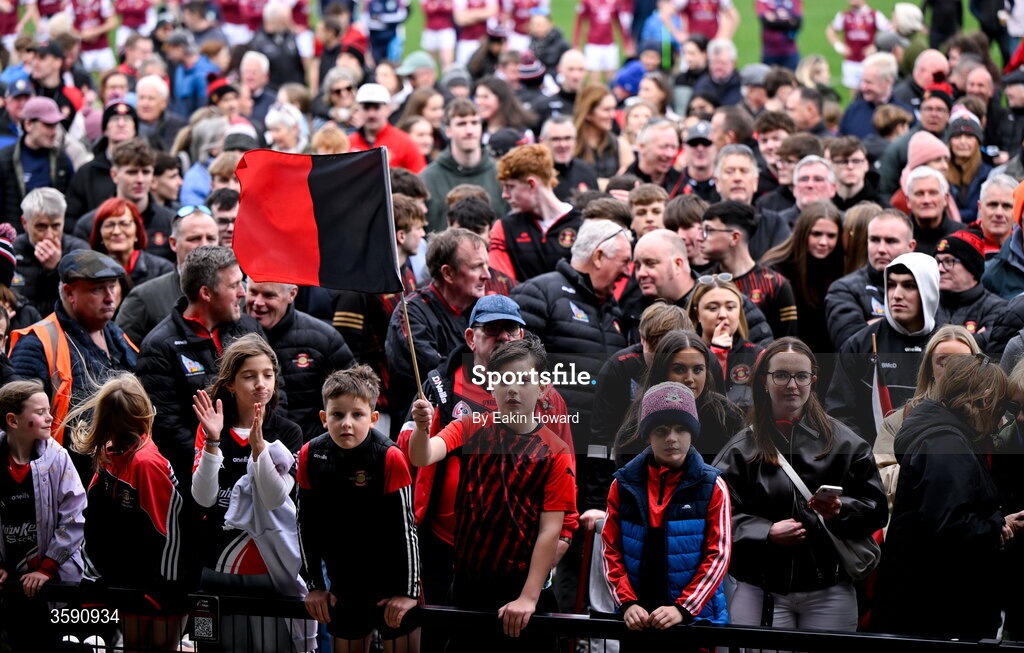 11 October 2026; Supporters stand on the pitch after the Sligo County Senior Club Football Championship final match between Shamrock Gaels and St Mary's at Markievicz Park in Sligo. Photo by Eakin Howard/Sportsfile