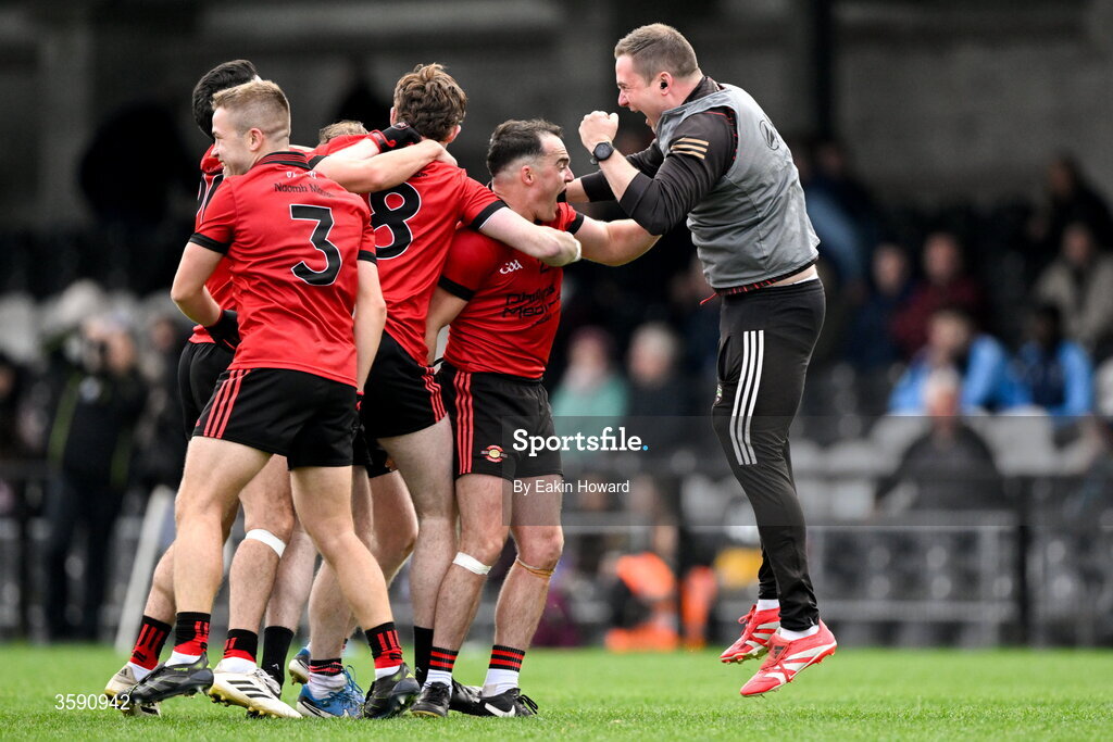 11 October 2026; St Mary's celebrate after winning the Sligo County Senior Club Football Championship final match between Shamrock Gaels and St Mary's at Markievicz Park in Sligo. Photo by Eakin Howard/Sportsfile