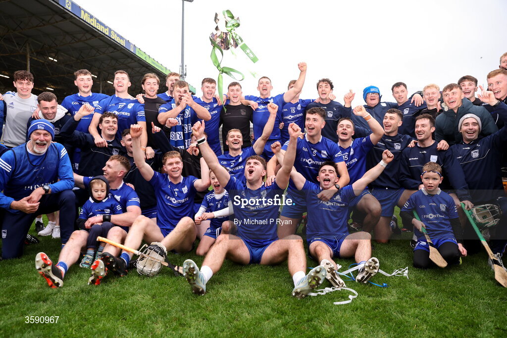 11 October 2026; Thurles Sarsfields players celebrate with the Dan Breen cup after the Tipperary County Senior Club Hurling Championship final match between Moycarkey-Borris and Thurles Sarsfields at FBD Semple Stadium in Thurles, Tipperary. Photo by Michael P Ryan/Sportsfile