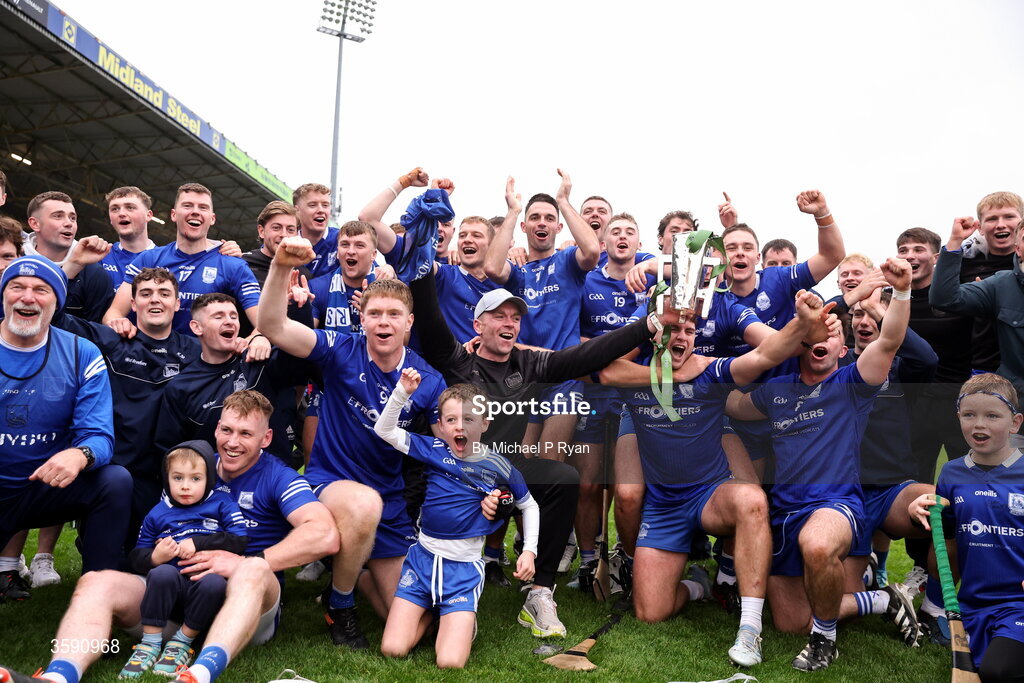 11 October 2026; Thurles Sarsfields players and manager Padraic Maher celebrate with the Dan Breen cup after the Tipperary County Senior Club Hurling Championship final match between Moycarkey-Borris and Thurles Sarsfields at FBD Semple Stadium in Thurles, Tipperary. Photo by Michael P Ryan/Sportsfile