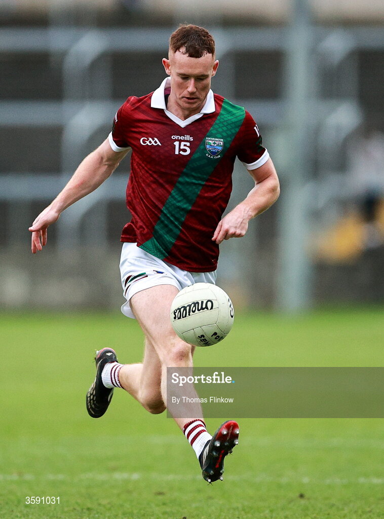 11 October 2026; Colm Murphy of Portarlington during the Laois County Senior Club Football Championship final match between Courtwood and Portarlington at Laois Hire O'Moore Park in Portlaoise, Laois. Photo by Thomas Flinkow/Sportsfile