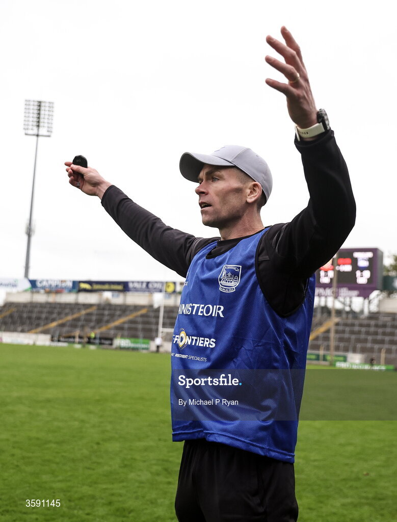 11 October 2026; Thurles Sarsfields manager Padraic Maher watches the closing stages of the Tipperary County Senior Club Hurling Championship final match between Moycarkey-Borris and Thurles Sarsfields at FBD Semple Stadium in Thurles, Tipperary. Photo by Michael P Ryan/Sportsfile