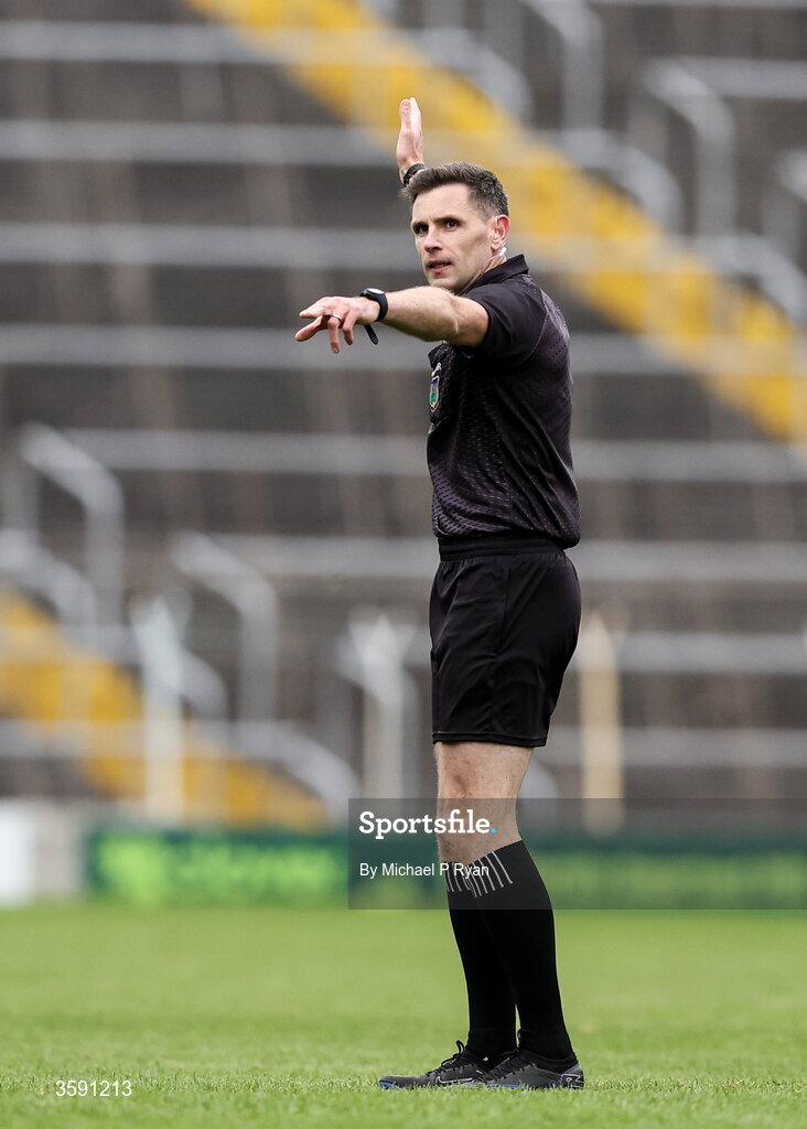 11 October 2026; Referee Ciaran O'Donovan during the Tipperary County Senior Club Hurling Championship final match between Moycarkey-Borris and Thurles Sarsfields at FBD Semple Stadium in Thurles, Tipperary. Photo by Michael P Ryan/Sportsfile