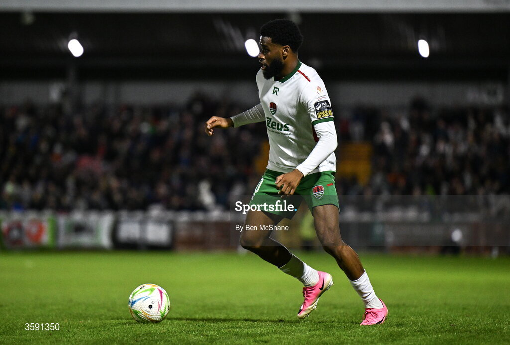 9 October 2026; Hans Mpongo of Cork City during the SSE Airtricity Men’s First Division match between Cork City and Finn Harps at Turner's Cross in Cork. Photo by Ben McShane/Sportsfile