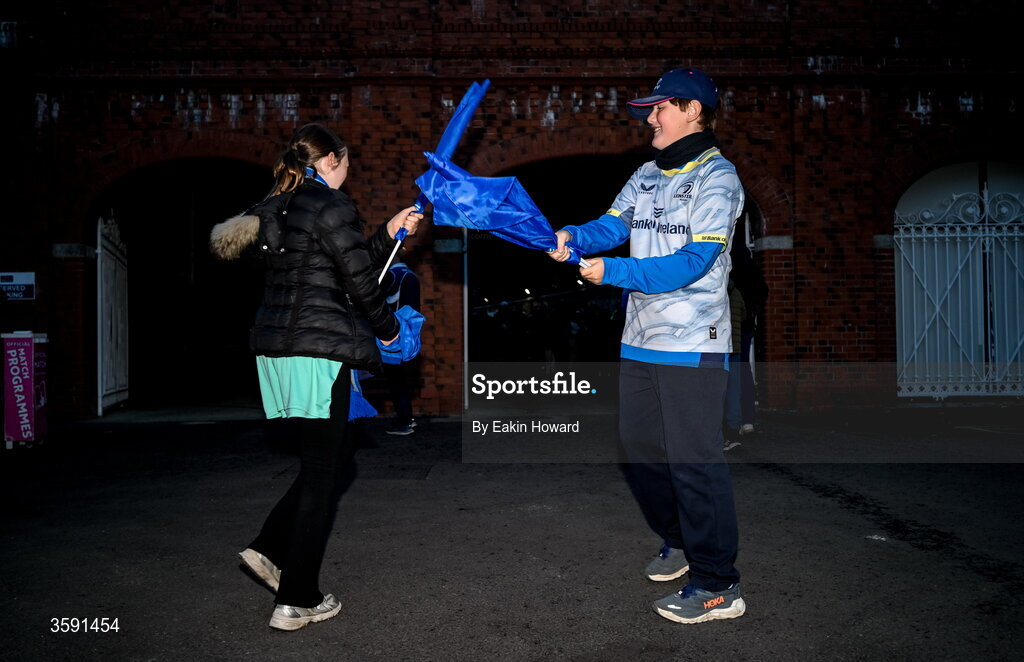10 October 2026; Supporters arrive before the United Rugby Championship match between Leinster and Cardiff at the Laya Arena in Dublin. Photo by Eakin Howard/Sportsfile