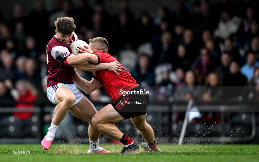 11 October 2026; Shane Deignan of Shamrock Gaels in action against Ryan Feehily of St Mary's during the Sligo County Senior Club Football Championship final match between Shamrock Gaels and St Mary's at Markievicz Park in Sligo. Photo by Eakin Howard/Sportsfile