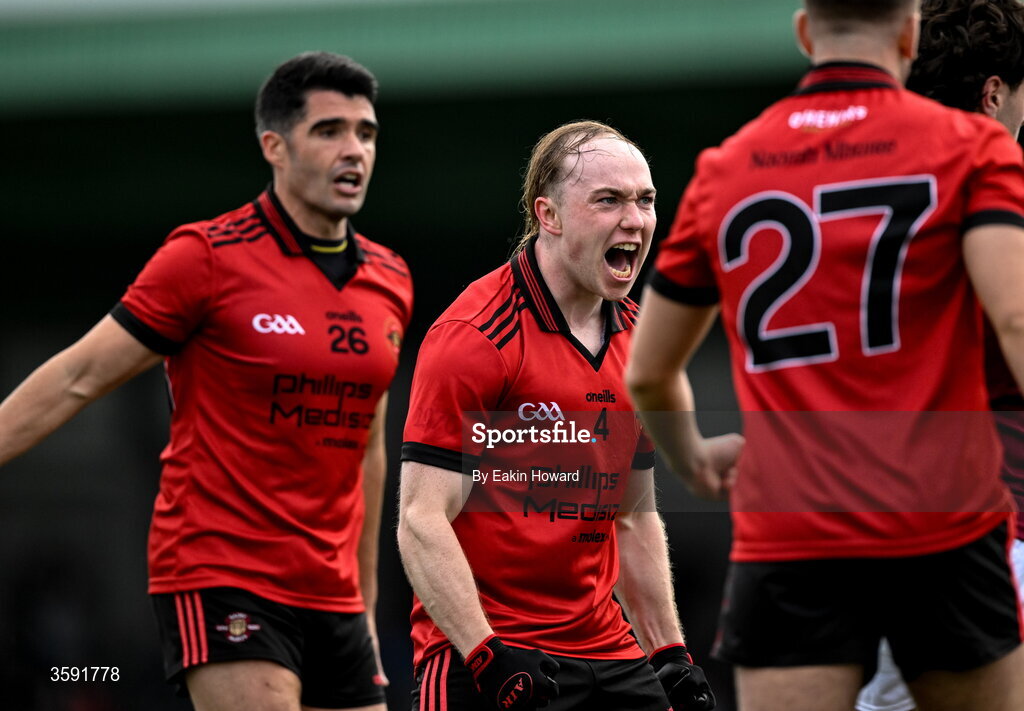 11 October 2026; Fionn O'Hehir of St Mary's celebrates during the Sligo County Senior Club Football Championship final match between Shamrock Gaels and St Mary's at Markievicz Park in Sligo. Photo by Eakin Howard/Sportsfile