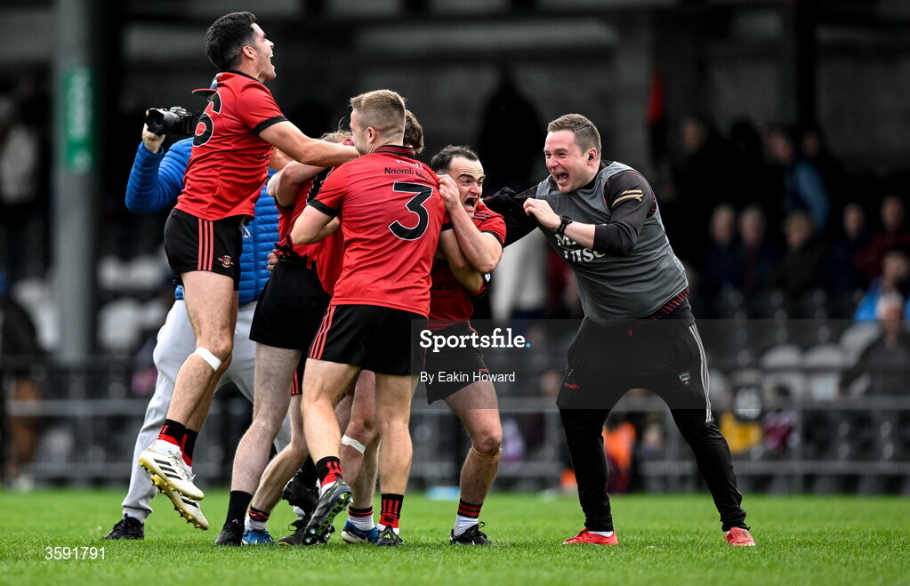 11 October 2026; St Mary's celebrate after winning the Sligo County Senior Club Football Championship final match between Shamrock Gaels and St Mary's at Markievicz Park in Sligo. Photo by Eakin Howard/Sportsfile