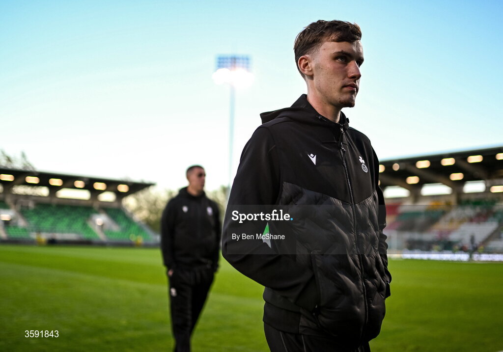 12 October 2026; Matt Healy of Shamrock Rovers arrives before the SSE Airtricity Men's Premier Division match between Shamrock Rovers and Bohemians at Tallaght Stadium in Dublin. Photo by Ben McShane/Sportsfile