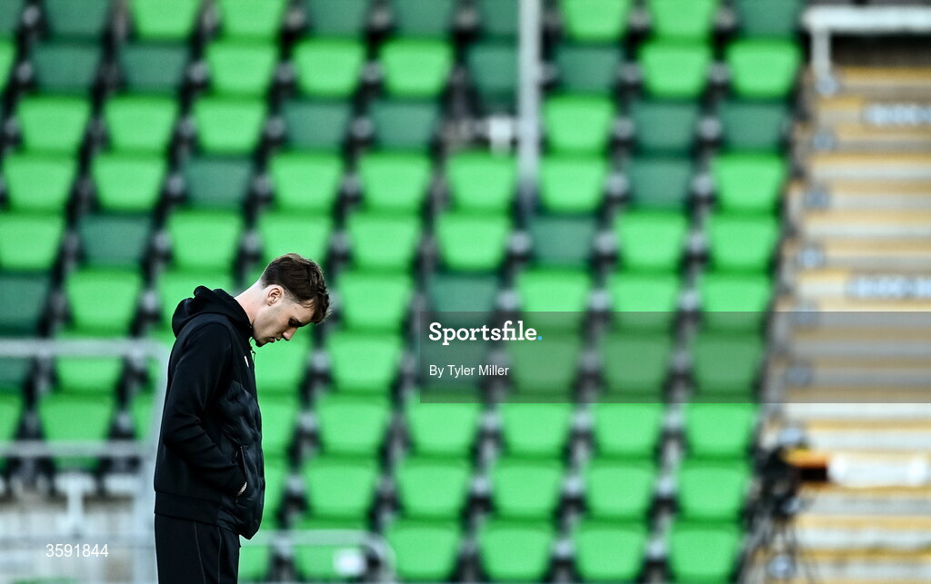 12 October 2026; Matt Healy of Shamrock Rovers before the SSE Airtricity Men's Premier Division match between Shamrock Rovers and Bohemians at Tallaght Stadium in Dublin. Photo by Tyler Miller/Sportsfile