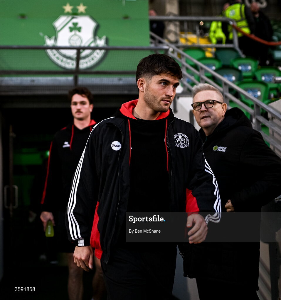 12 October 2026; Colm Whelan of Bohemians arrives before the SSE Airtricity Men's Premier Division match between Shamrock Rovers and Bohemians at Tallaght Stadium in Dublin. Photo by Ben McShane/Sportsfile