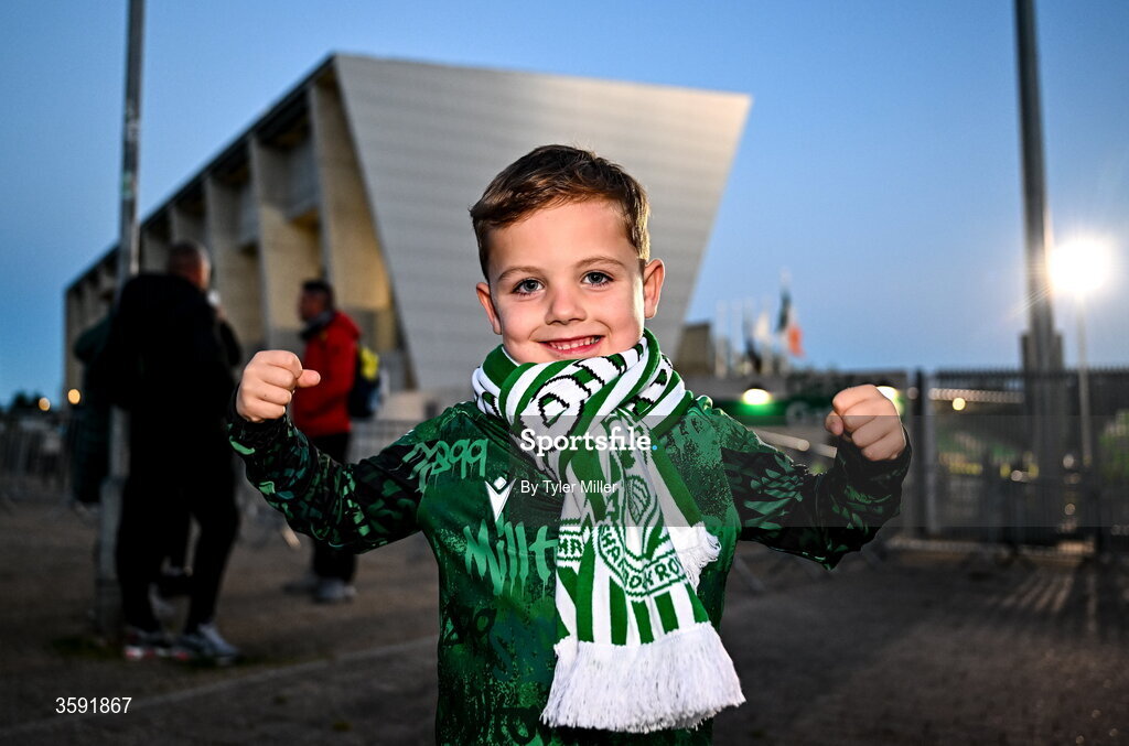 12 October 2026; Shamrock Rovers supporter Archie Feehan before the SSE Airtricity Men's Premier Division match between Shamrock Rovers and Bohemians at Tallaght Stadium in Dublin. Photo by Tyler Miller/Sportsfile