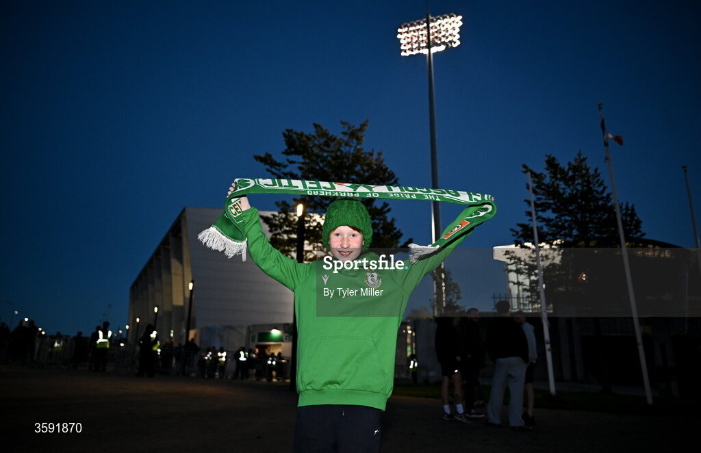12 October 2026; Shamrock Rovers supporter Alex Dalton before the SSE Airtricity Men's Premier Division match between Shamrock Rovers and Bohemians at Tallaght Stadium in Dublin. Photo by Tyler Miller/Sportsfile