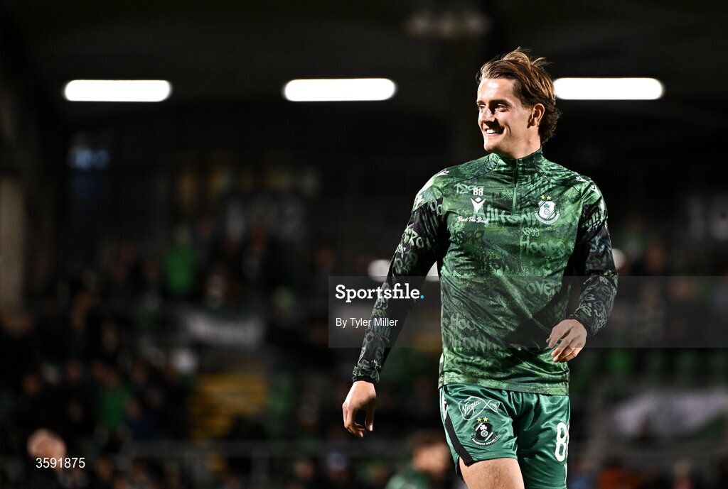 12 October 2026; John McGovern of Shamrock Rovers warms up before the SSE Airtricity Men's Premier Division match between Shamrock Rovers and Bohemians at Tallaght Stadium in Dublin. Photo by Tyler Miller/Sportsfile