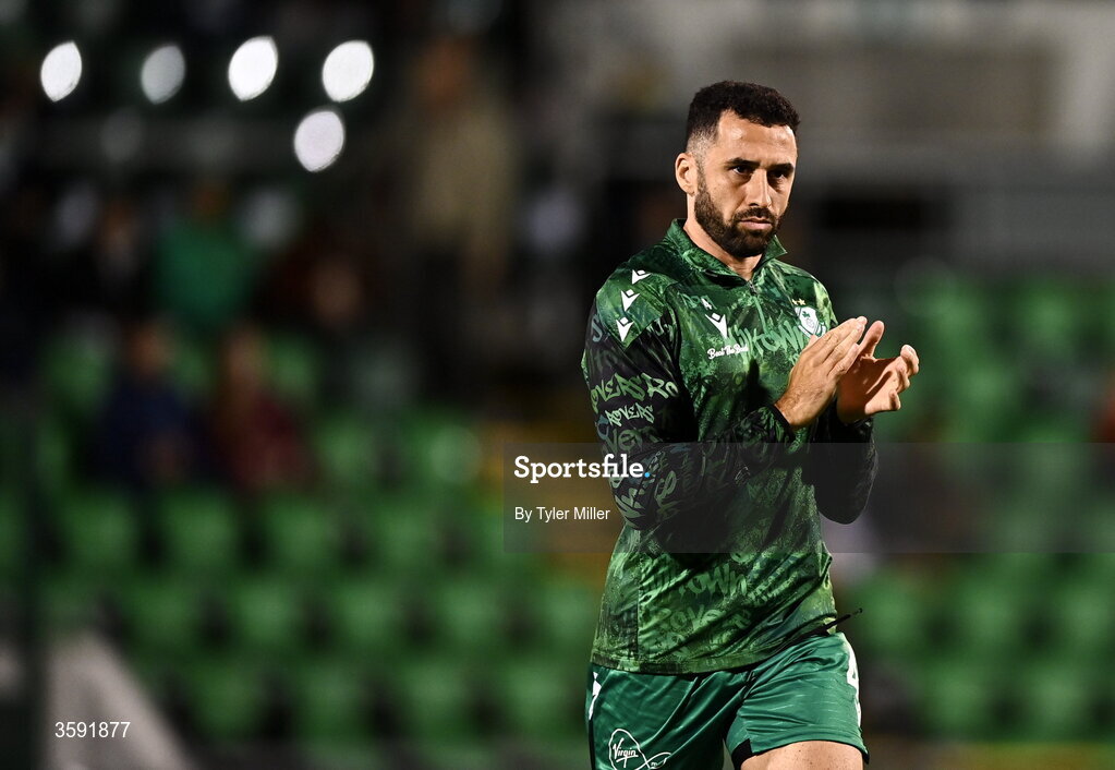 12 October 2026; Roberto Lopes of Shamrock Rovers before the SSE Airtricity Men's Premier Division match between Shamrock Rovers and Bohemians at Tallaght Stadium in Dublin. Photo by Tyler Miller/Sportsfile