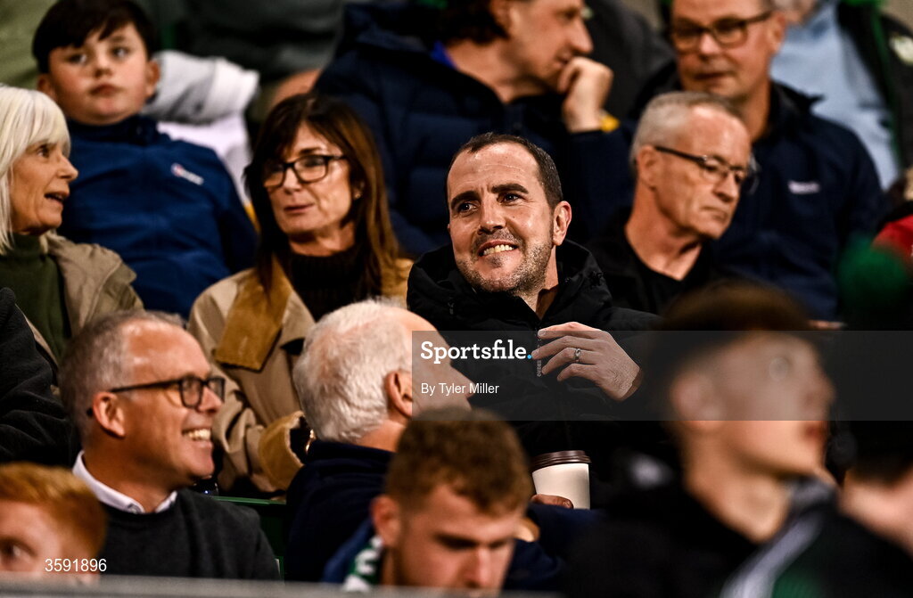 12 October 2026; Republic of Ireland assistant coach John O'Shea during the SSE Airtricity Men's Premier Division match between Shamrock Rovers and Bohemians at Tallaght Stadium in Dublin. Photo by Tyler Miller/Sportsfile