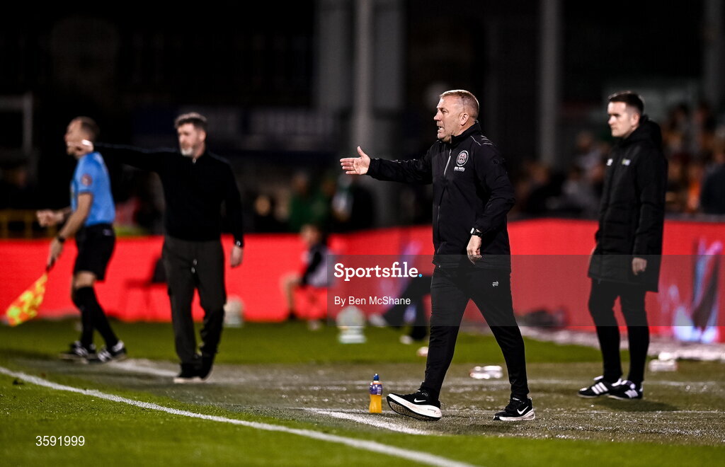 12 October 2026; Bohemians manager Alan Reynolds during the SSE Airtricity Men's Premier Division match between Shamrock Rovers and Bohemians at Tallaght Stadium in Dublin. Photo by Ben McShane/Sportsfile