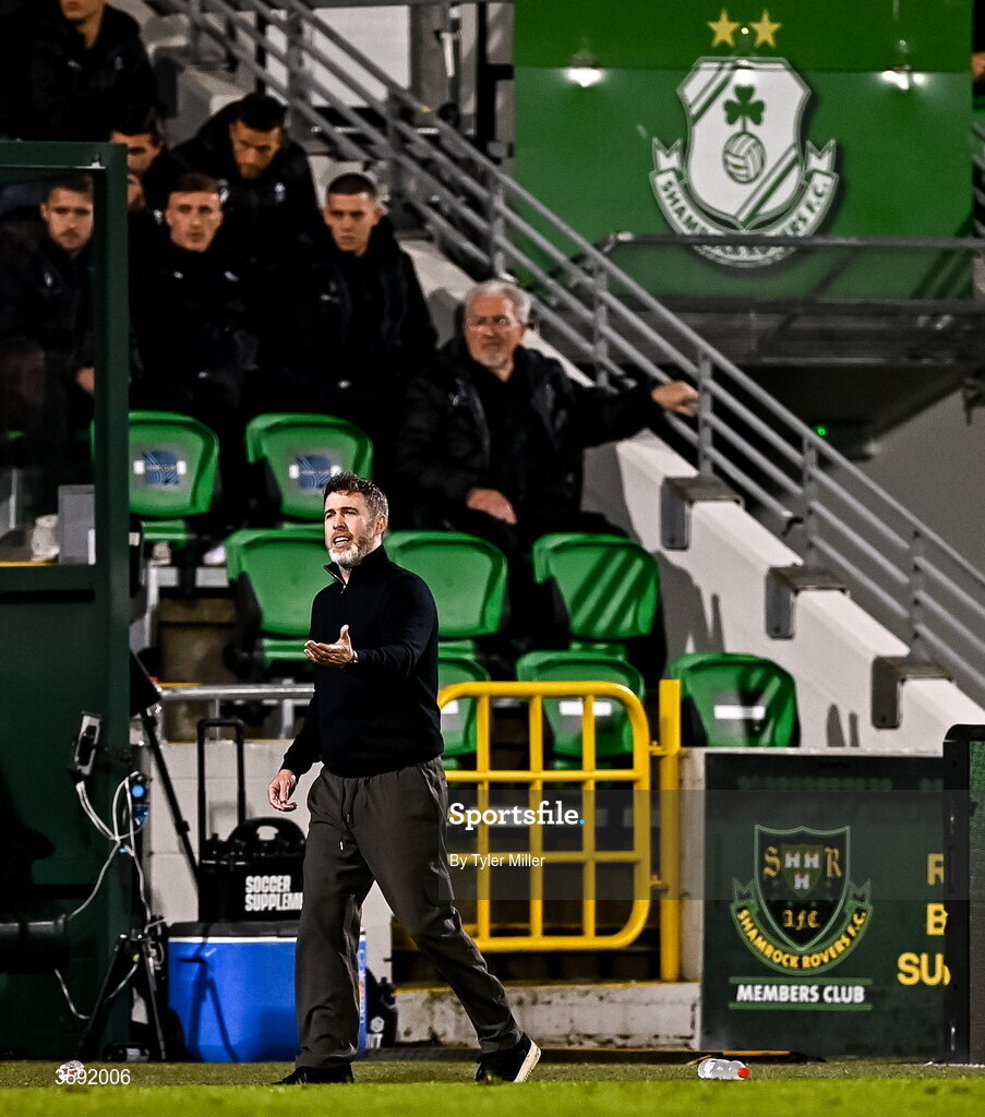 12 October 2026; Shamrock Rovers manager Stephen Bradley during the SSE Airtricity Men's Premier Division match between Shamrock Rovers and Bohemians at Tallaght Stadium in Dublin. Photo by Tyler Miller/Sportsfile