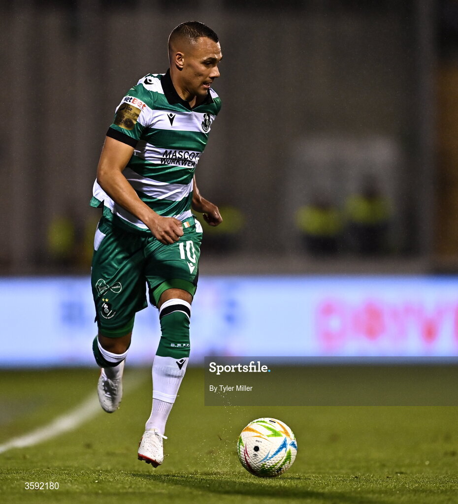 12 October 2026; Graham Burke of Shamrock Rovers during the SSE Airtricity Men's Premier Division match between Shamrock Rovers and Bohemians at Tallaght Stadium in Dublin. Photo by Tyler Miller/Sportsfile