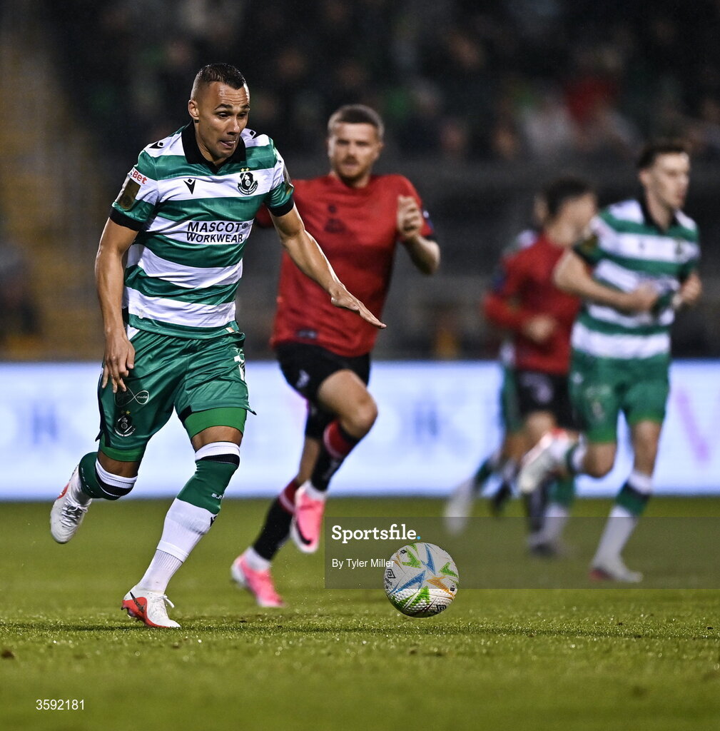 12 October 2026; Graham Burke of Shamrock Rovers during the SSE Airtricity Men's Premier Division match between Shamrock Rovers and Bohemians at Tallaght Stadium in Dublin. Photo by Tyler Miller/Sportsfile