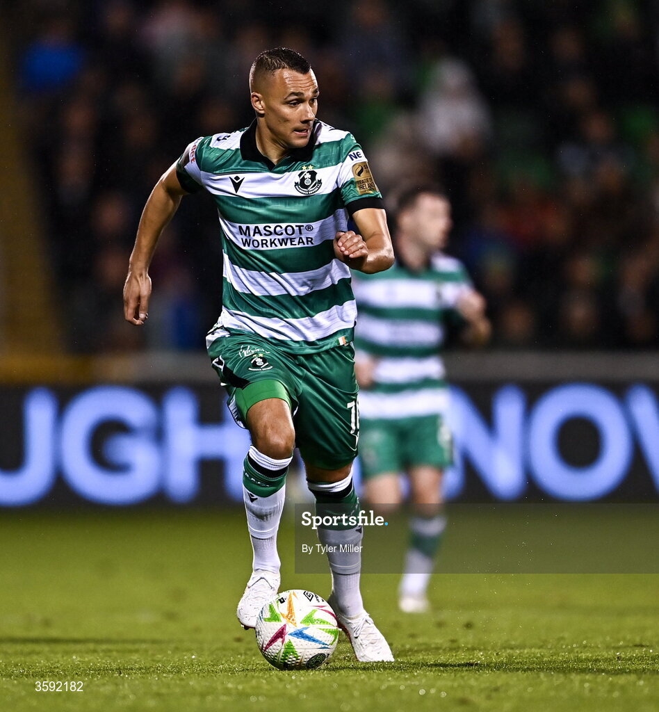 12 October 2026; Graham Burke of Shamrock Rovers during the SSE Airtricity Men's Premier Division match between Shamrock Rovers and Bohemians at Tallaght Stadium in Dublin. Photo by Tyler Miller/Sportsfile