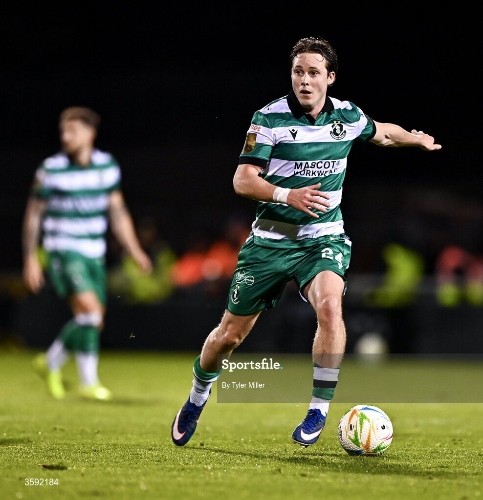 12 October 2026; Will Fitzgerald of Shamrock Rovers during the SSE Airtricity Men's Premier Division match between Shamrock Rovers and Bohemians at Tallaght Stadium in Dublin. Photo by Tyler Miller/Sportsfile