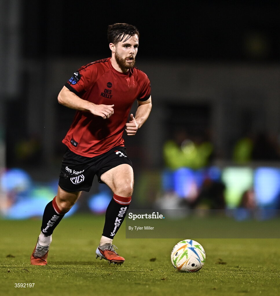 12 October 2026; Ryan Burke of Bohemians during the SSE Airtricity Men's Premier Division match between Shamrock Rovers and Bohemians at Tallaght Stadium in Dublin. Photo by Tyler Miller/Sportsfile