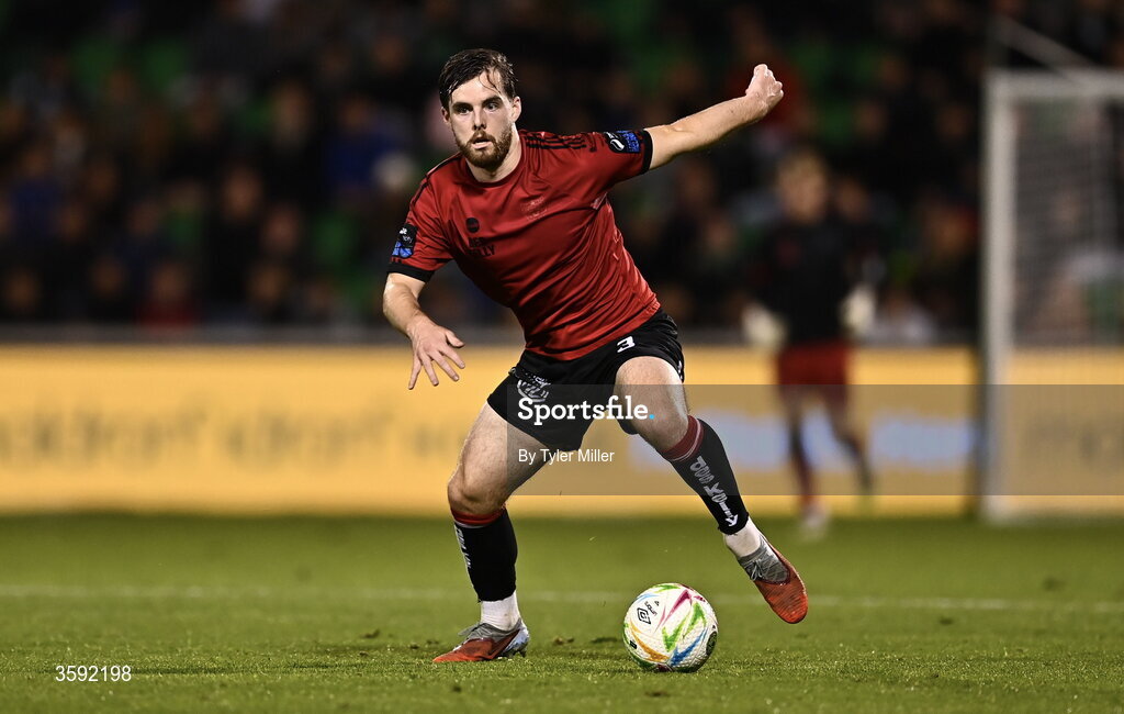 12 October 2026; Ryan Burke of Bohemians during the SSE Airtricity Men's Premier Division match between Shamrock Rovers and Bohemians at Tallaght Stadium in Dublin. Photo by Tyler Miller/Sportsfile