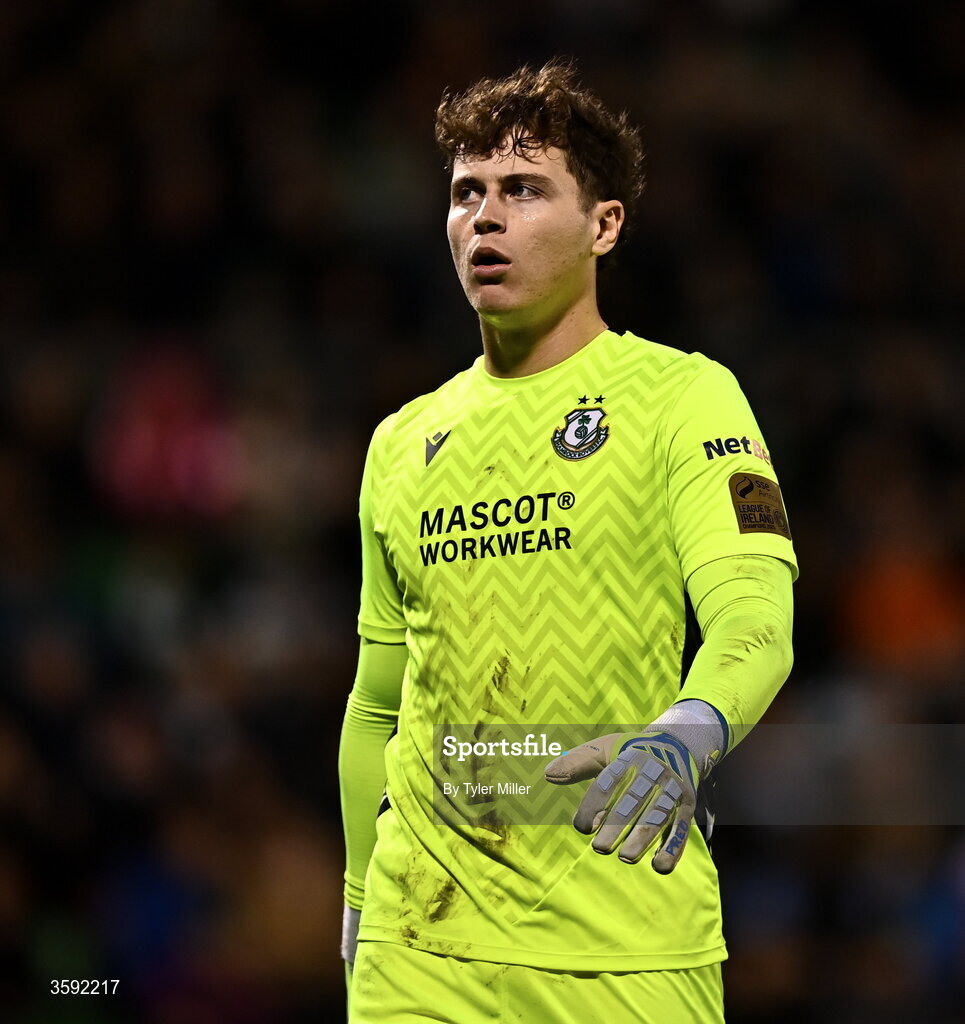 12 October 2026; Shamrock Rovers goalkeeper Ed McGinty during the SSE Airtricity Men's Premier Division match between Shamrock Rovers and Bohemians at Tallaght Stadium in Dublin. Photo by Tyler Miller/Sportsfile