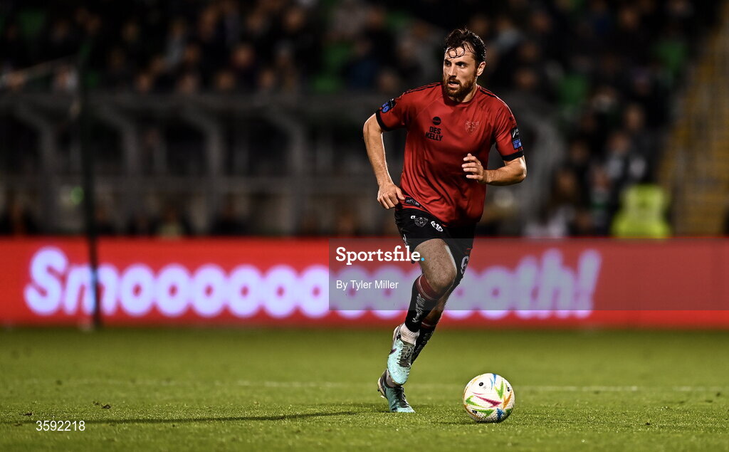 12 October 2026; Jordan Flores of Bohemians during the SSE Airtricity Men's Premier Division match between Shamrock Rovers and Bohemians at Tallaght Stadium in Dublin. Photo by Tyler Miller/Sportsfile