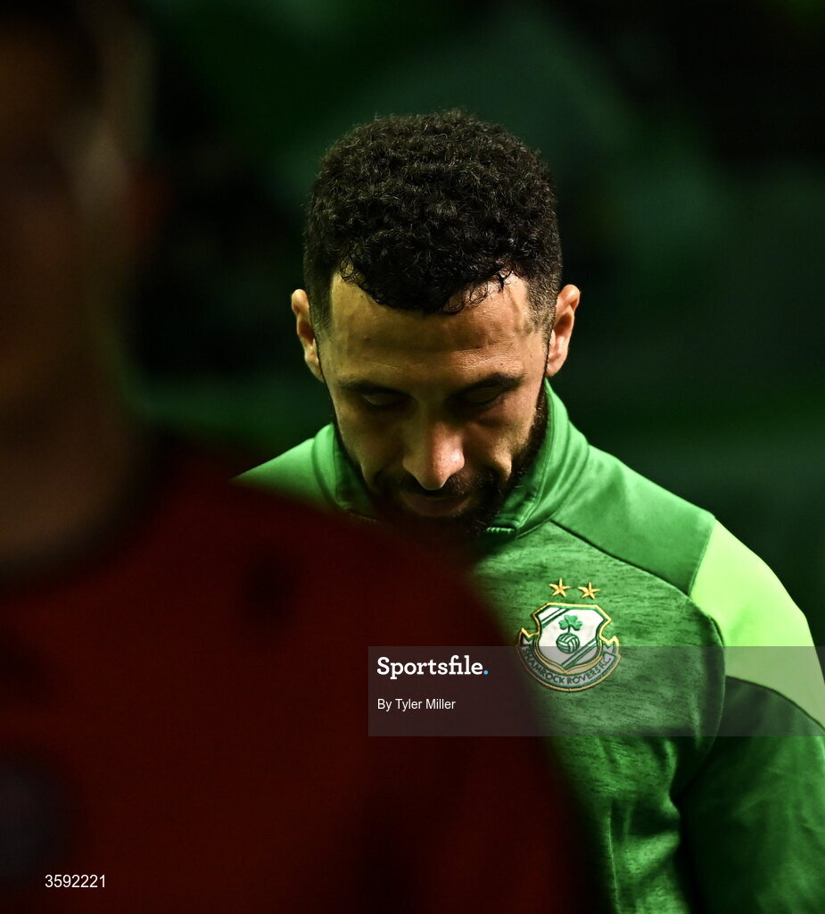 12 October 2026; Roberto Lopes of Shamrock Rovers waits in the tunnel before the SSE Airtricity Men's Premier Division match between Shamrock Rovers and Bohemians at Tallaght Stadium in Dublin. Photo by Tyler Miller/Sportsfile