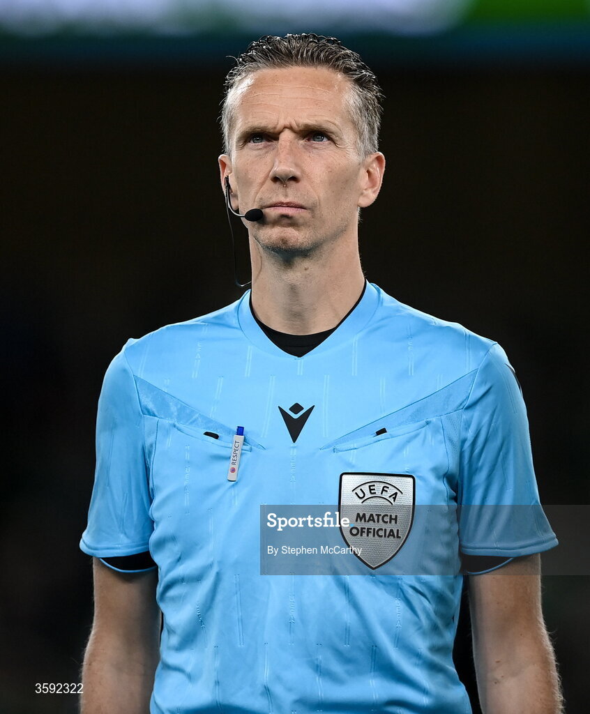 1 October 2026; Assistant referee Johan Balder before the UEFA Nations League B match between the Republic of Ireland and Austria at the Aviva Stadium in Dublin. Photo by Stephen McCarthy/Sportsfile