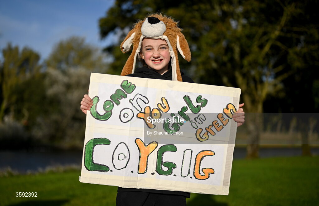 13 October 2026; Republic of Ireland supporter Carleigh Barrett, from Limerick, before the 2027 FIFA Women’s World Cup qualifying round 1 play-off second leg match between the Republic of Ireland and Kazakhstan at Páirc Uí Chaoimh in Cork. Photo by Shauna Clinton/Sportsfile