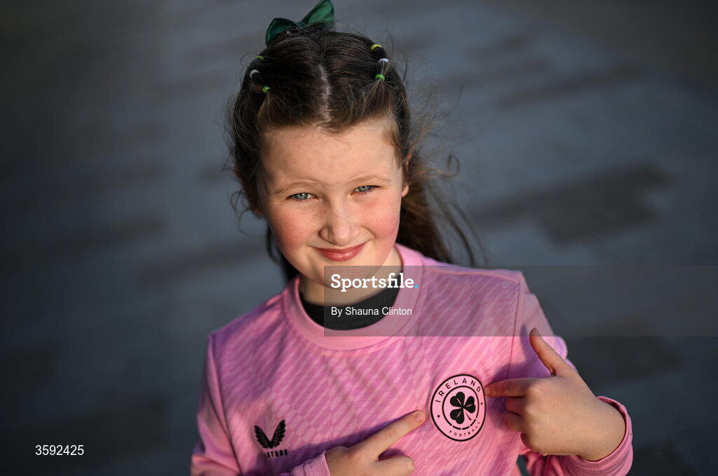 13 October 2026; Republic of Ireland supporter Emma Conlon from Newbridge, Kildare, before the 2027 FIFA Women’s World Cup qualifying round 1 play-off second leg match between the Republic of Ireland and Kazakhstan at Páirc Uí Chaoimh in Cork. Photo by Shauna Clinton/Sportsfile
