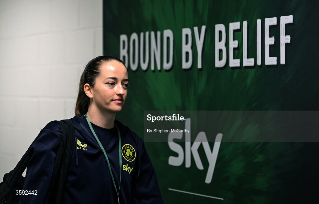 13 October 2026; Anna Patten of Republic of Ireland before the 2027 FIFA Women’s World Cup qualifying round 1 play-off second leg match between Republic of Ireland and Kazakhstan at SuperValu Páirc Uí Chaoimh in Cork. Photo by Stephen McCarthy/Sportsfile