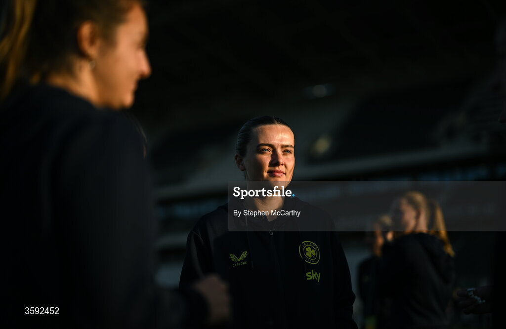 13 October 2026; Tyler Toland of Republic of Ireland before the 2027 FIFA Women’s World Cup qualifying round 1 play-off second leg match between Republic of Ireland and Kazakhstan at SuperValu Páirc Uí Chaoimh in Cork. Photo by Stephen McCarthy/Sportsfile