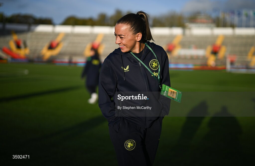 13 October 2026; Katie McCabe of Republic of Ireland before the 2027 FIFA Women’s World Cup qualifying round 1 play-off second leg match between Republic of Ireland and Kazakhstan at SuperValu Páirc Uí Chaoimh in Cork. Photo by Stephen McCarthy/Sportsfile