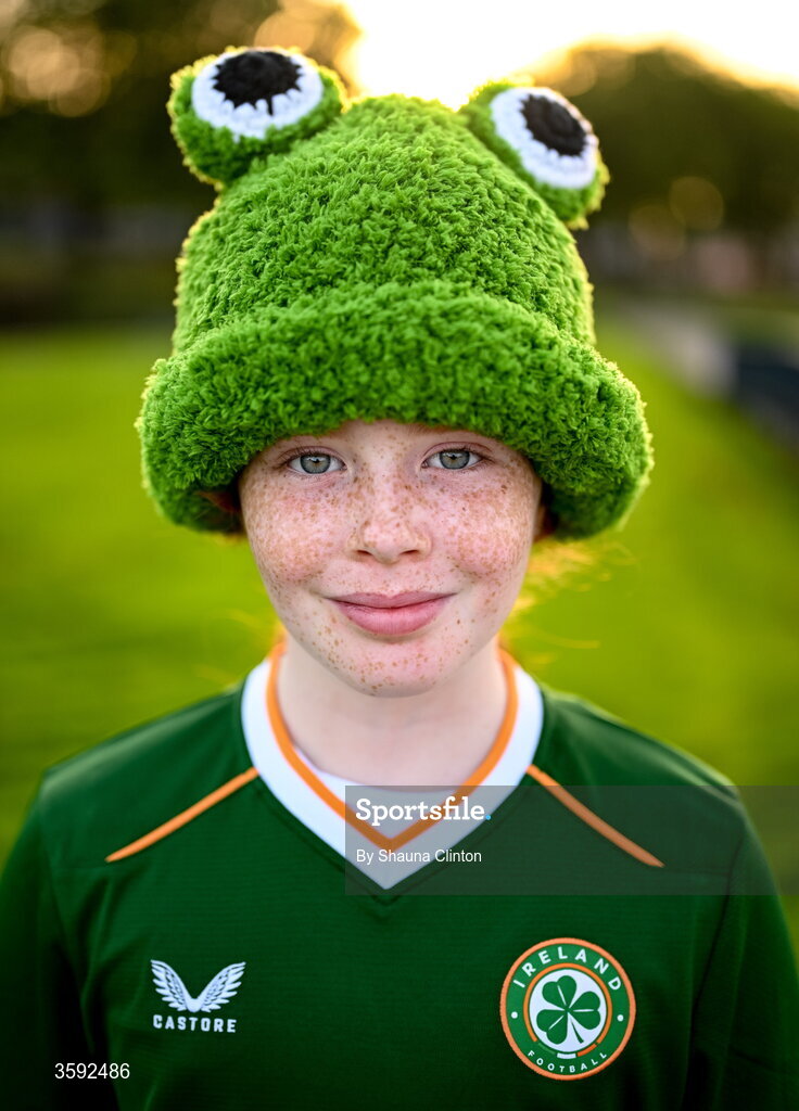 13 October 2026; Republic of Ireland supporter Tuiren Croddy, from Midleton, Cork, during the 2027 FIFA Women’s World Cup qualifying round 1 play-off second leg match between the Republic of Ireland and Kazakhstan at Páirc Uí Chaoimh in Cork. Photo by Shauna Clinton/Sportsfile