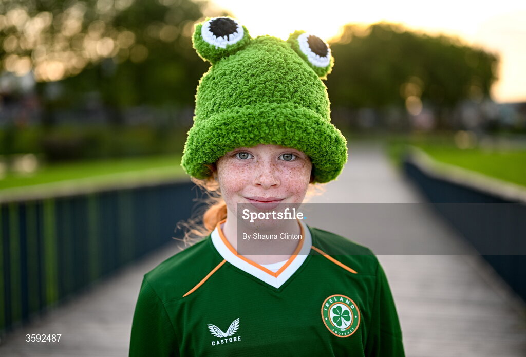 13 October 2026; Republic of Ireland supporter Tuiren Croddy, from Midleton, Cork, during the 2027 FIFA Women’s World Cup qualifying round 1 play-off second leg match between the Republic of Ireland and Kazakhstan at Páirc Uí Chaoimh in Cork. Photo by Shauna Clinton/Sportsfile