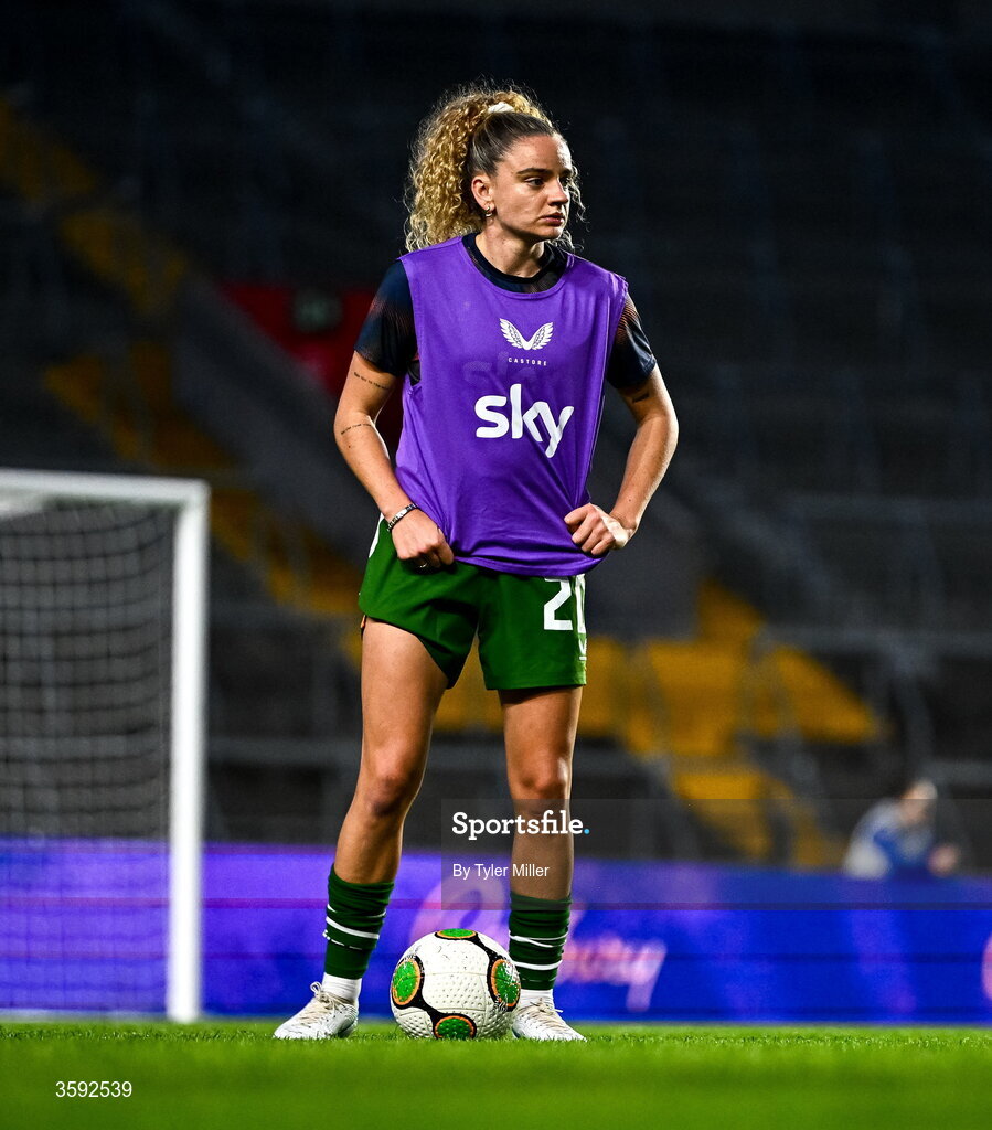 13 October 2026; Leanne Kiernan of Republic of Ireland before the 2027 FIFA Women’s World Cup qualifying round 1 play-off second leg match between the Republic of Ireland and Kazakhstan at Páirc Uí Chaoimh in Cork. Photo by Tyler Miller/Sportsfile