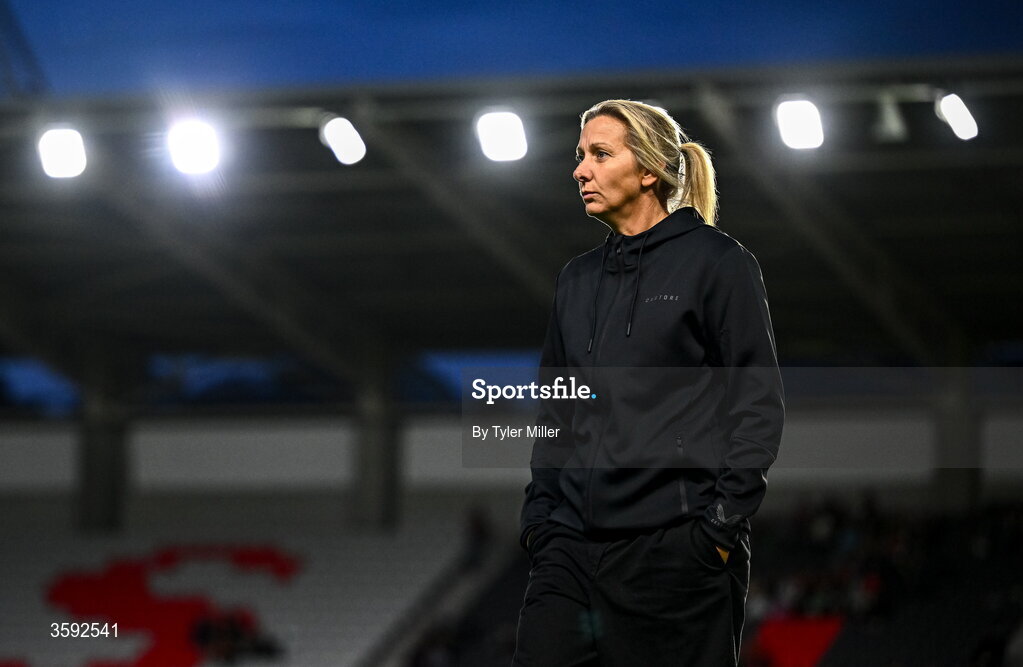 13 October 2026; Republic of Ireland head coach Carla Ward before the 2027 FIFA Women’s World Cup qualifying round 1 play-off second leg match between the Republic of Ireland and Kazakhstan at Páirc Uí Chaoimh in Cork. Photo by Tyler Miller/Sportsfile