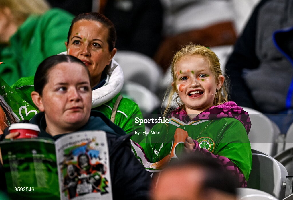 13 October 2026; Republic of Ireland supporters before the 2027 FIFA Women’s World Cup qualifying round 1 play-off second leg match between the Republic of Ireland and Kazakhstan at Páirc Uí Chaoimh in Cork. Photo by Tyler Miller/Sportsfile