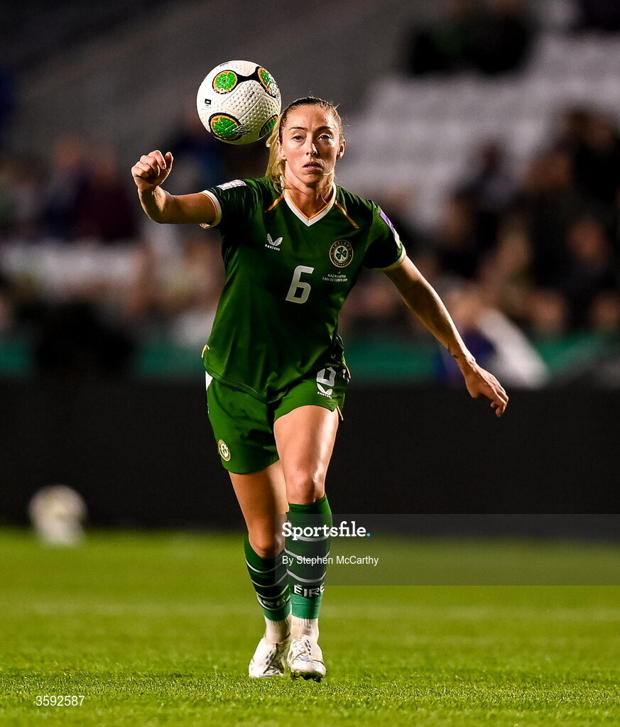 13 October 2026; Megan Connolly of Republic of Ireland during the 2027 FIFA Women’s World Cup qualifying round 1 play-off second leg match between Republic of Ireland and Kazakhstan at SuperValu Páirc Uí Chaoimh in Cork. Photo by Stephen McCarthy/Sportsfile